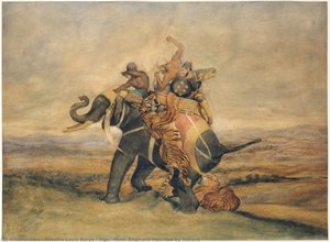 Caccia Alla Tigre, Elefante Con Indiani A Bordo — Antoine-louis Barye