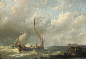 Ships Near A Jetty — Abraham Hulk Senior