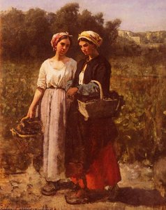 The Grape Harvest At The Chateau-lagrange — Jules Adolphe Aimé Louis Breton