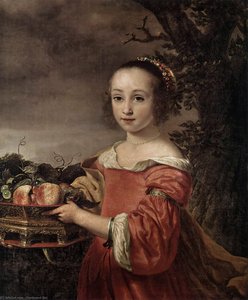Petronella Elias With A Basket Of Fruit — Ferdinand Bol