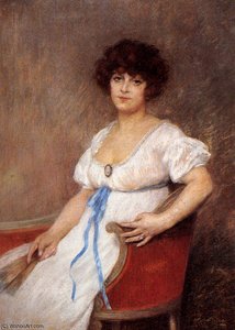 Portrait Of A Seated Lady — Albert Ernest Carrier Belleuse