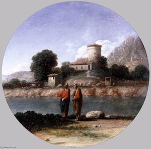 المنظر مع المسيح وبيترو — Goffredo Wals (goffredo Tedesco)