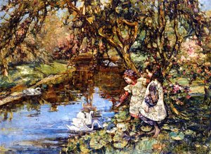 Feeding The Swans — Edward Atkinson Hornel