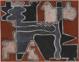Formas Entrelazadas En Rojo - (1938) — Joaquín Torres García