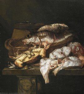 Still Life With Fish (about (75.8 X 68) (the Hague, The Royal Gallery Mauritshuis) (1650-1690)) — Abraham Hendricksz. Van Beyeren