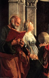 Madonna And Child With Sts Peter, Christine, Liberale, And Jerome (detail) — Lorenzo Lotto