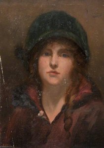 Girl's Head (green Hat And Red Jacket) — Robert Lillie