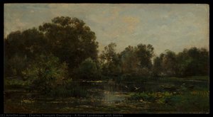A River Landscape With Storks — Charles-françois Daubigny