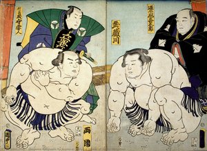 Sumo-e, Ukiyo-e Prints Of Sumo Wrestler, — Utagawa Kunisada Ii