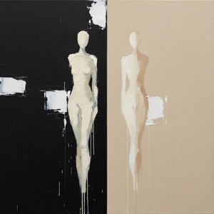Duale Echos Der Stille: Eine Monochrome Studie In Schatten Und Knochen