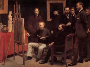 A Studio In The Batignolles — Henri Fantin-latour