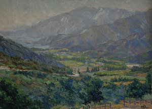 (valley Scene With Mountains In The Distance), (painting) — Mary Agnes Yerkes
