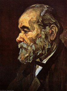 Vanhan Miehen Kasvot Hartsilla — Vincent Willem Van Gogh