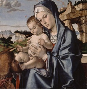 The Virgin And Child With A Saint — Bartolomeo Montagna