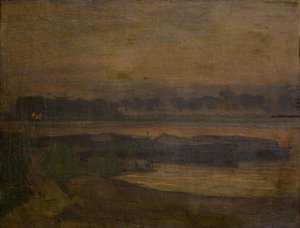 On Ouderkerkerdijk Near The Omval In The Evening Ii — Piet Mondrian