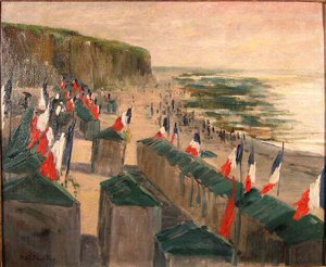 Le 14 Juillet Sur Une Plage Normande; Fête Nationale — Albert-charles Lebourg