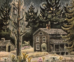 Oldhouseand Spruce Trees — Charles Burchfield