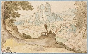 Village Dans Un Paysage Escarpé — Joos De Momper
