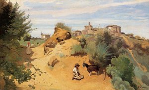 Genzano - Capraio E Villaggio — Jean-baptiste-camille Corot