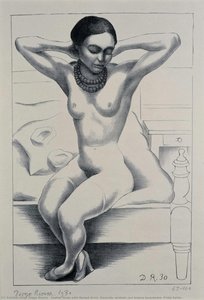 Seated Nude With Raised Arms [desnudo Sentado Con Brazos Levantados (frida Kahlo)] — Diego Rivera