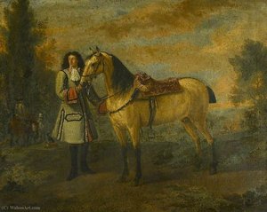 Portrait Of A Gentleman With A Roan Charger — Jan Wyck
