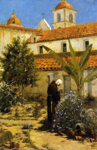 In The Garden, Santa Barbara Mission — Amédée Joullin