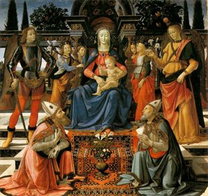 Madonna And Child Enthroned With Saints — Domeniko Đirlandajo