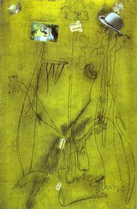 Dibujo-collage Con Un Sombrero — Joan Miró