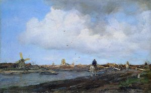 Landscape With Windmills — Jacob Henricus Maris