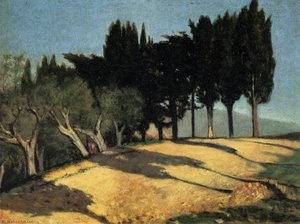 Country Road With Cypresses — Giuseppe Abbati