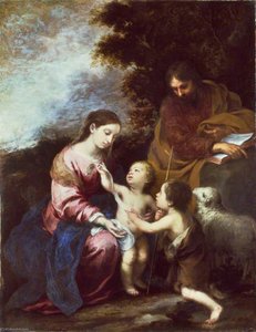 The Holy Family With The Infant Baptist — Bartolomé Esteban Murillo