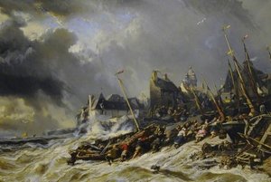 Hurricane Before Saint Malo, France — Louis Gabriel Eugène Isabey