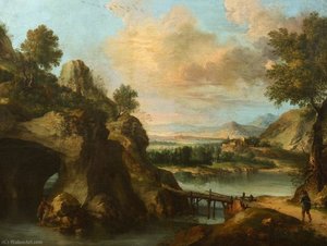 Mountain Landscape With Figures (detail) — Francesco Mochi