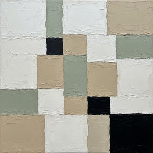 Monolithic Earth Tones: A Sculptural Mosaic Of Meditative Geometric Abstraction — David Moreau
