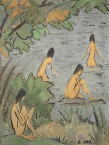 Landscape With Bathers — Otto Mueller