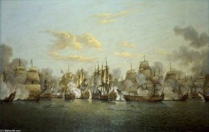 Rodney In The 'formidable' Breaking The French Line — Thomas Luny