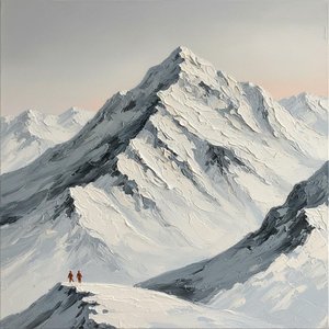 Monolithische Einsamkeit: Ein Karmesinrotes Echo Inmitten Der Gefrorenen Alpenhöhen