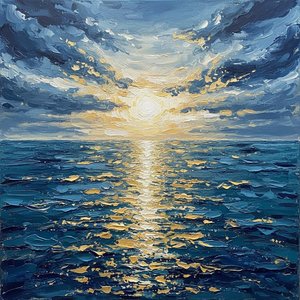 Radiant Convergence: A Monumental Symphony Of Midnight Tides And Golden Light — David Moreau