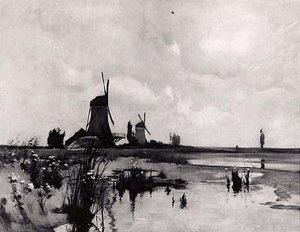 Wind Mills, (painting) — John Henry Twachtman