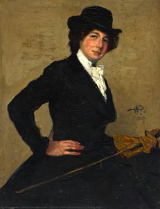 Portrait Of Mrs Ethel Solomon In Riding Habit — Alfred Aaron Wolmark