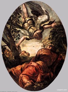 Elías Alimentaado Por El Ángel — Jacopo Tintoretto