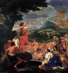 The Preaching Of St John The Baptist — Detto Baciccio Giovanni Battista Gaulli