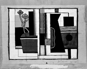 Still Life With Pot Of Flowers (nature Morte Au Pot De Fleurs) — Fernand Léger
