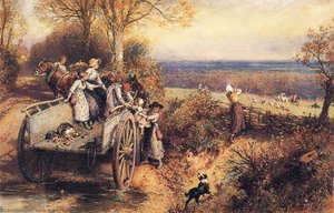 A Peep At The Hounds, Here They Come! — Myles Birket Foster