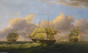 Shipping Off The Eddystone — Thomas Luny