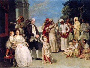 Group Portrait Of Sir Elijah And Lady Impey — Johann Zoffany