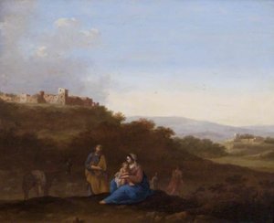 Landscape With The Rest On The Flight Into Egypt — Cornelius Van Poelenburgh