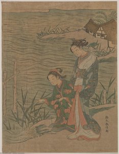 Two Young Ladies At The Shore — Suzuki Harunobu
