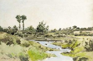 The River At St. Private — Henri-joseph Harpignies