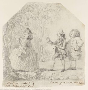 Scene In A Park, A Fat Lady And Two Courtiers — Sir Nathaniel Dance Holland